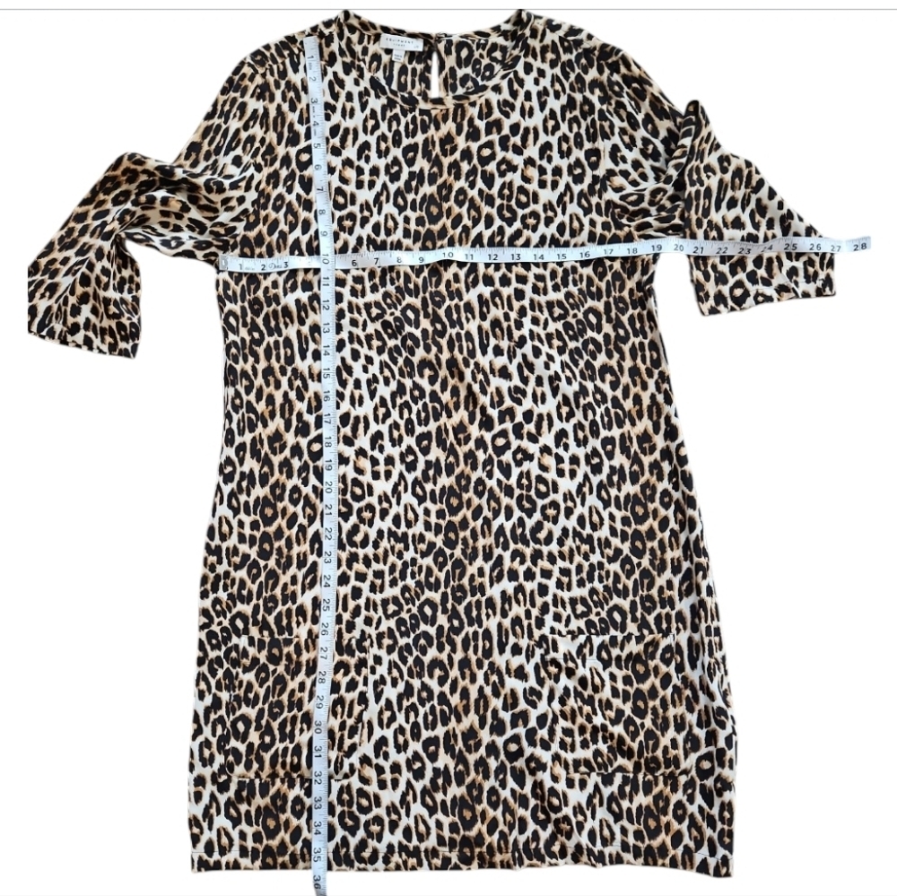 Equipment Femme Aubrey Silk Leopard Print Shift Dress Size L NWT Mini Pockets - Picture 11 of 13